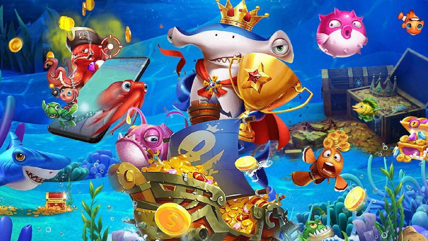 Suasana permainan tembak ikan bawah laut untuk eksplorasi dari perangkat mobile